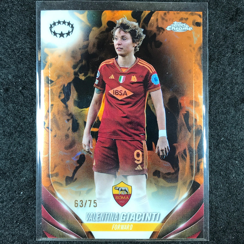2023-24 Topps Chrome Women's UEFA VALENTINA GIACINTI Base Inferno 63/75 #45