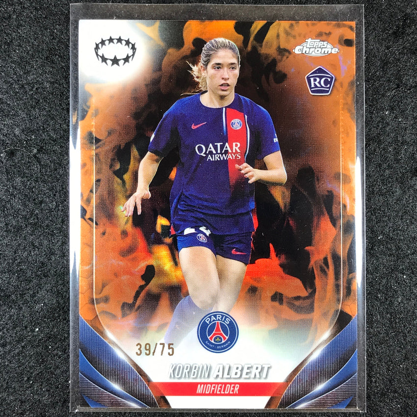 2023-24 Topps Chrome Women's UEFA KORBIN ALBERT Rookie Base Inferno 39/75 #91