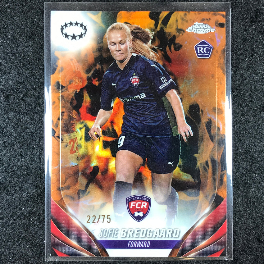 2023-24 Topps Chrome Women's UEFA SOFIE BREDGAARD Rookie Base Inferno 22/75 #92