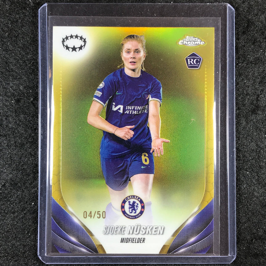 2023-24 Topps Chrome Women's UEFA SJOEKE NUSKEN Rookie Base Gold 4/50 #33