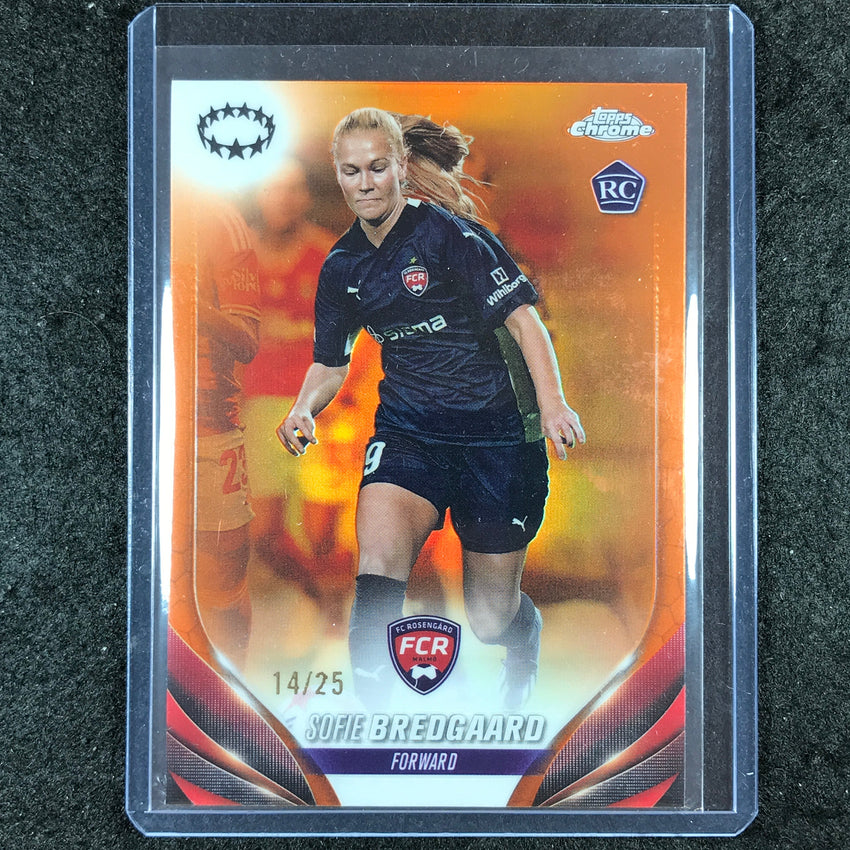 2023-24 Topps Chrome Women's UEFA SOFIE BREDGAARD Rookie Base Orange 14/25 #92