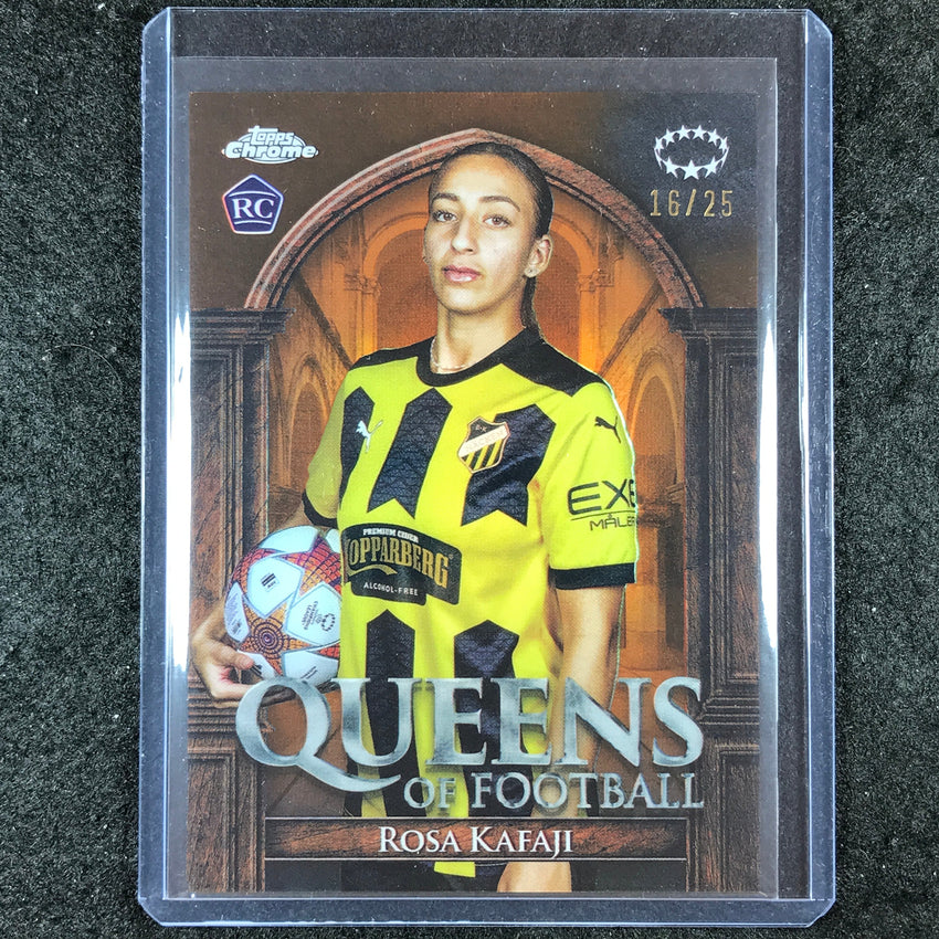 2023-24 Topps Chrome Women's UEFA ROSA KAFAJI Rookie Queens Orange 16/25