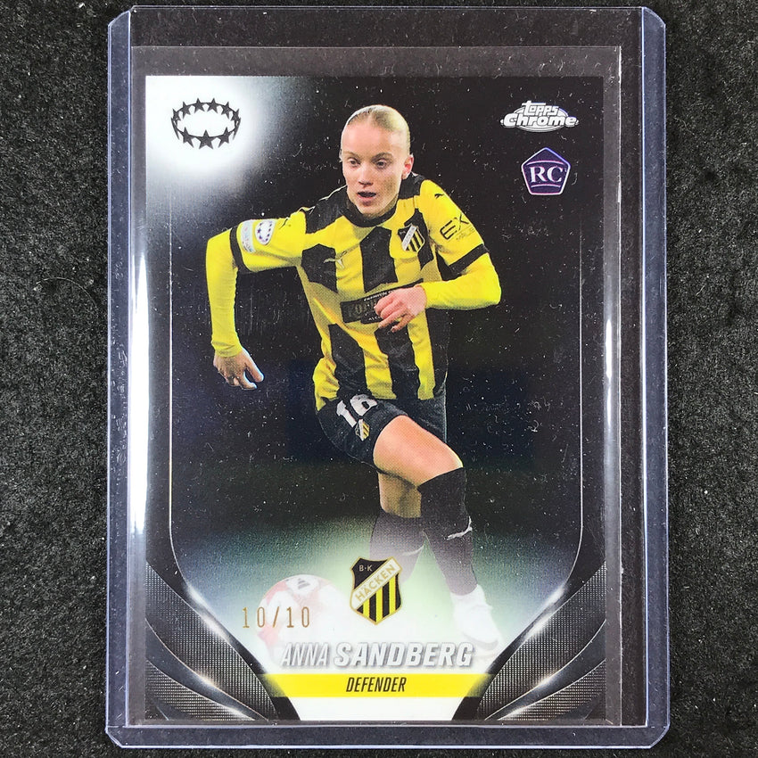 2023-24 Topps Chrome Women's UEFA ANNA SANDBERG Rookie Base Black 10/10 #87