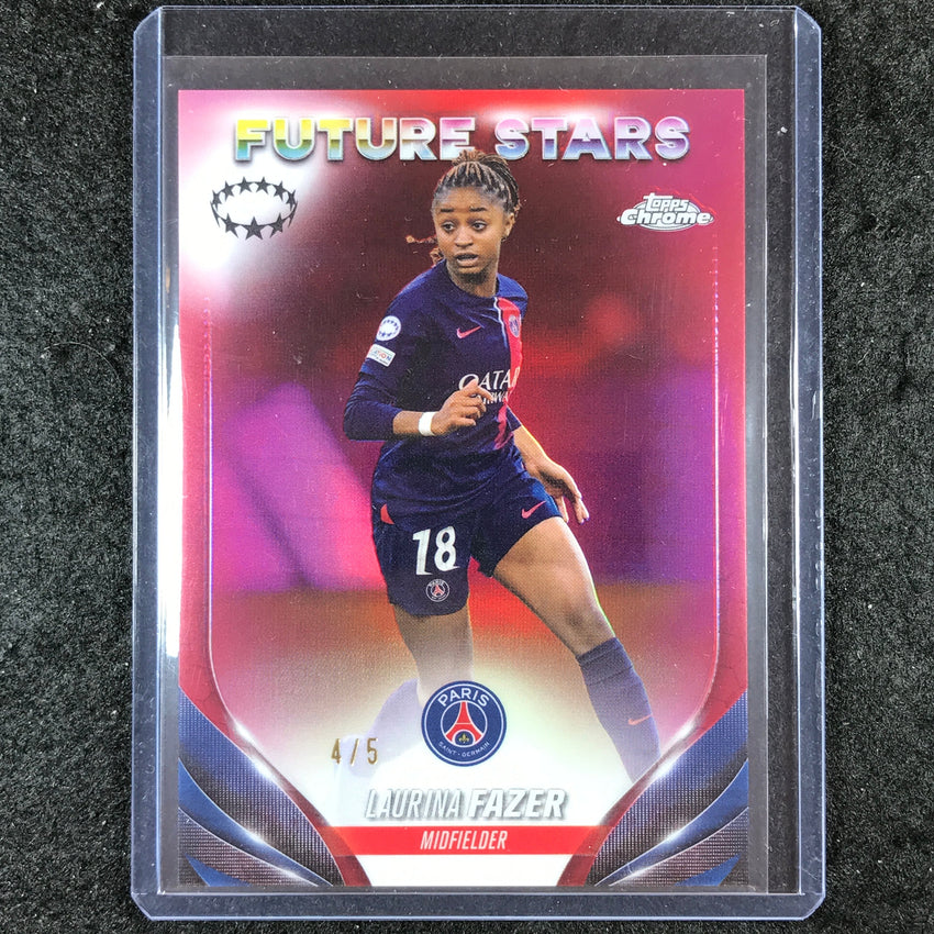 2023-24 Topps Chrome Women's UEFA LAURINA FAZER Future Stars Red 4/5 #55