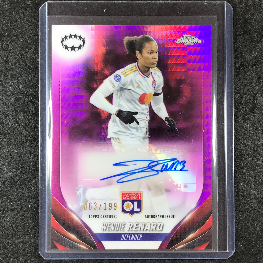 2023-24 Topps Chrome Women's UEFA WENDIE RENARD Chrome Auto Pink Prism 63/199