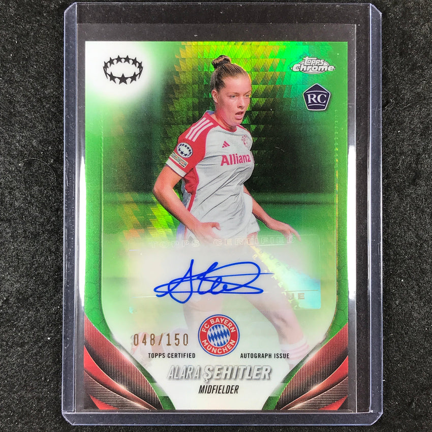 2023-24 Topps Chrome Women's UEFA ALARA SEHITLER Chrome Rookie Auto Green 48/150