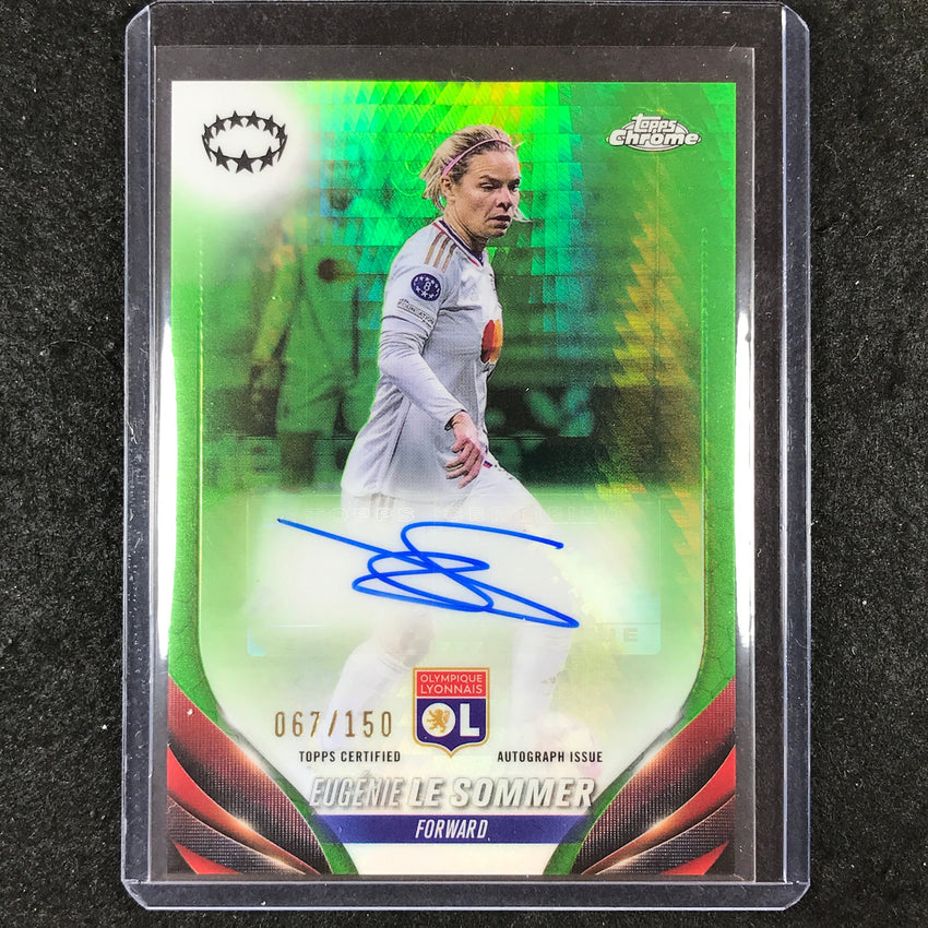 2023-24 Topps Chrome Women's UEFA EUGENIE LE SOMMER Chrome Auto Green 67/150