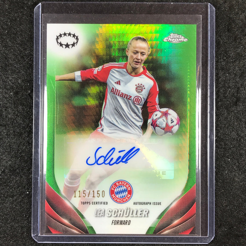 2023-24 Topps Chrome Women's UEFA LEA SCHULLER Chrome Auto Neon Green 115/150