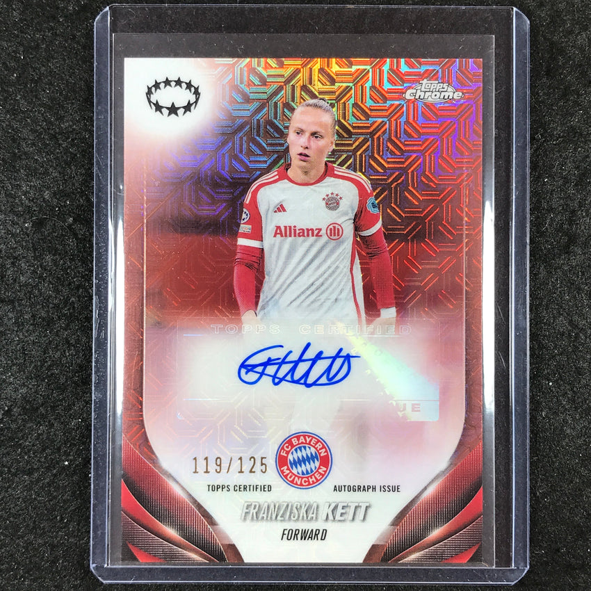 2023-24 Topps Chrome Women's UEFA FRANZISKA KETT Chrome Auto Rose Gold 119/125