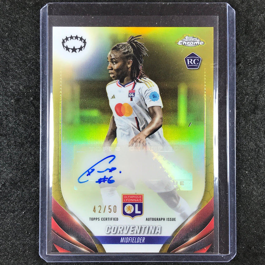2023-24 Topps Chrome Women's UEFA CORVENTINA Chrome Rookie Autograph Gold 42/50