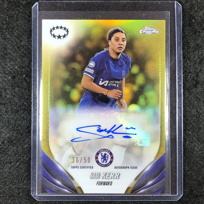 2023-24 Topps Chrome Women's UEFA SAM KERR Chrome Autograph Gold 36/50