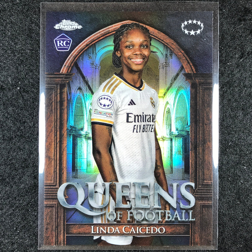 2023-24 Topps Chrome Women's UEFA LINDA CAICEDO Queens of Football Rookie #9