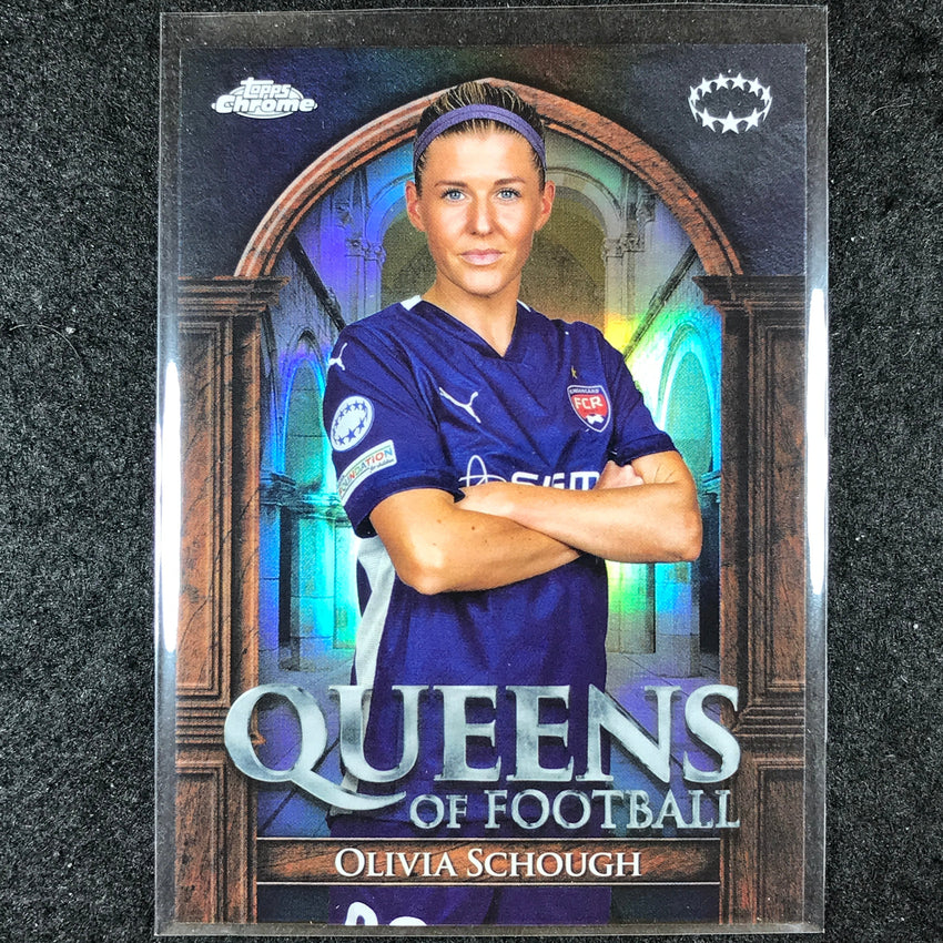 2023-24 Topps Chrome Women's UEFA OLIVIA SCHOUGH Queens of Football Base #14
