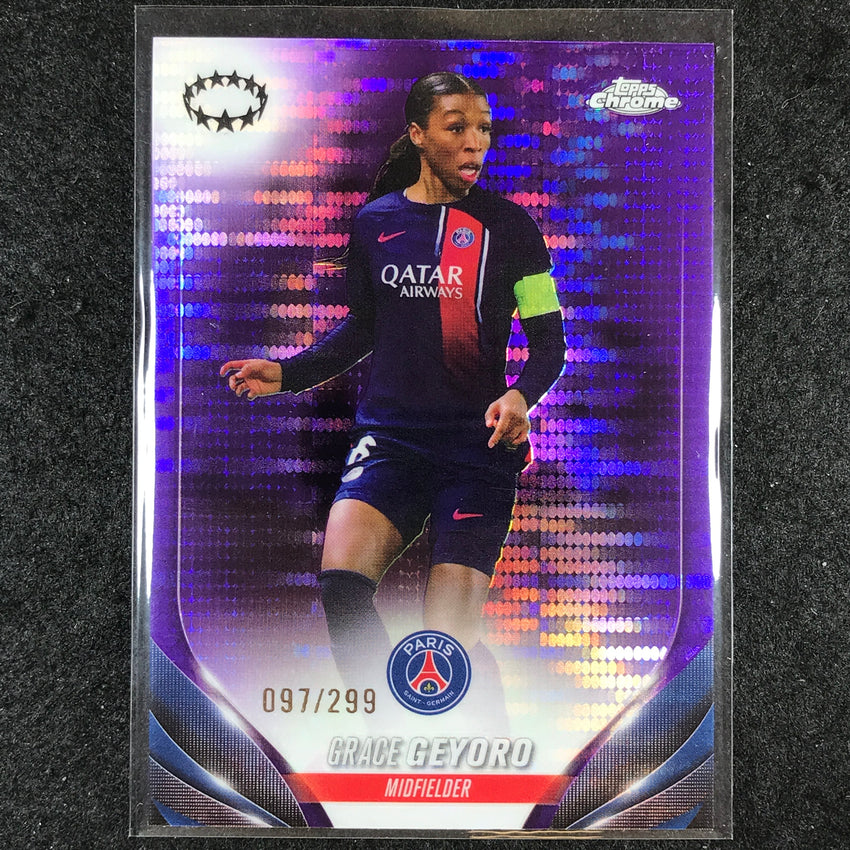 2023-24 Topps Chrome Women's UEFA GRACE GEYORO Base Purple Pulsar 97/299 #8