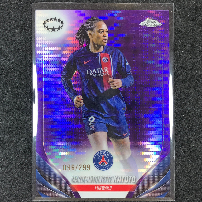 2023-24 Topps Chrome Women's UEFA MARIE-ANTOINETTE KATOTO Base Purple 96/299 #9