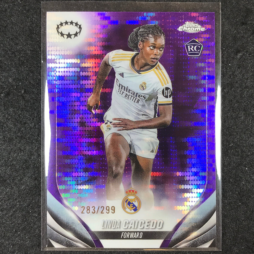 2023-24 Topps Chrome Women's UEFA LINDA CAICEDO Rookie Purple Pulsar 283/299 #18