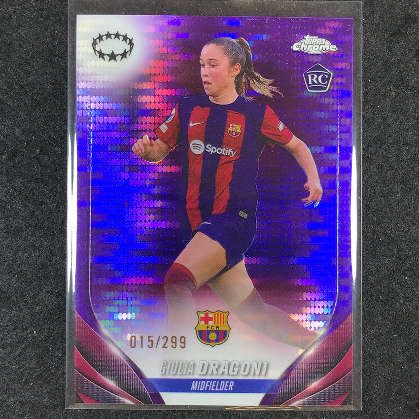 2023-24 Topps Chrome Women's UEFA GIULIA DRAGONI Rookie Purple Pulsar 15/299 #30