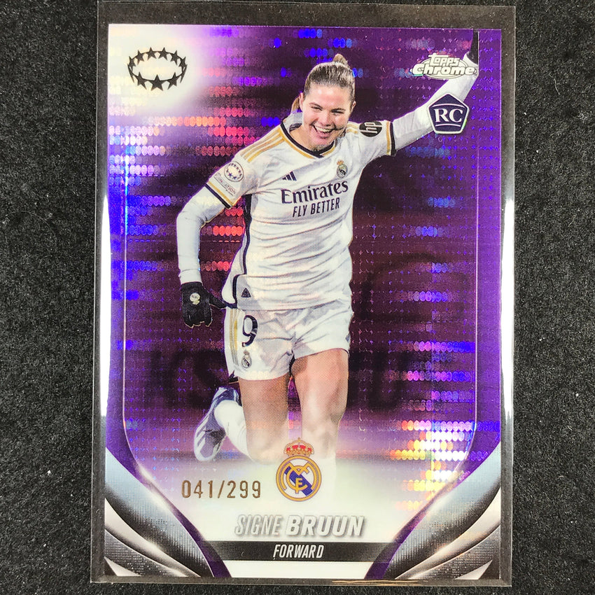 2023-24 Topps Chrome Women's UEFA SIGNE BRUUN Rookie Purple Pulsar 41/299 #74