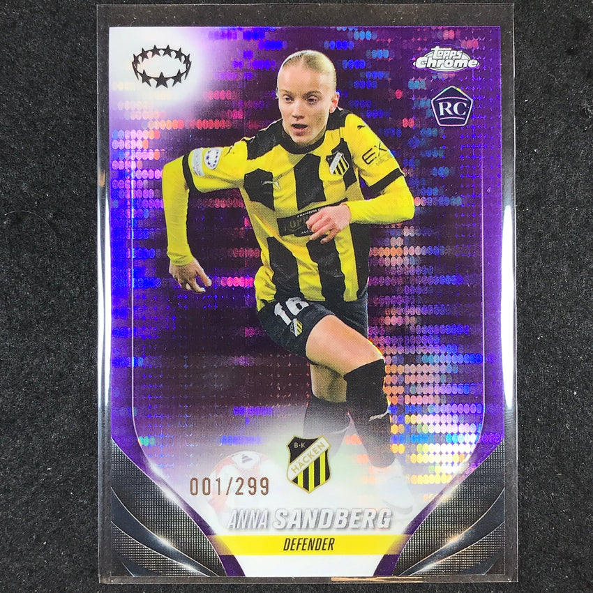 2023-24 Topps Chrome Women's UEFA ANNA SANDBERG Rookie Purple Pulsar 1/299 #87