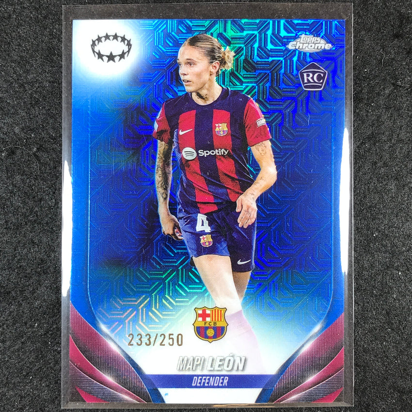 2023-24 Topps Chrome Women's UEFA MAPI LEON Rookie Base Blue Mojo 233/250 #4