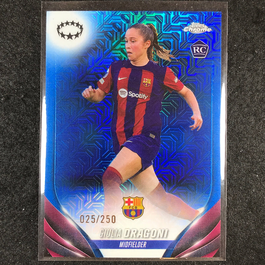 2023-24 Topps Chrome Women's UEFA GIULIA DRAGONI Rookie Blue Mojo 25/250 #30