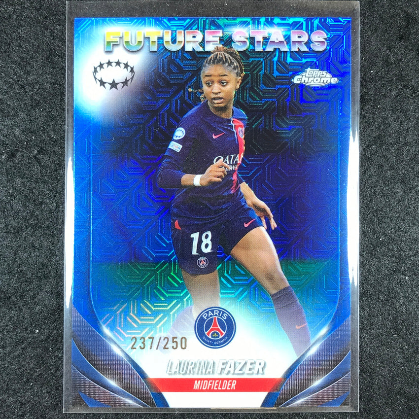 2023-24 Topps Chrome Women's UEFA LAURINA FAZER Future Stars Blue Mojo 237/250