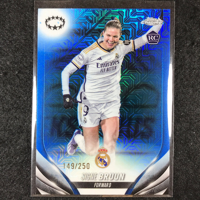2023-24 Topps Chrome Women's UEFA SIGNE BRUUN Rookie Base Blue Mojo 149/250 #74