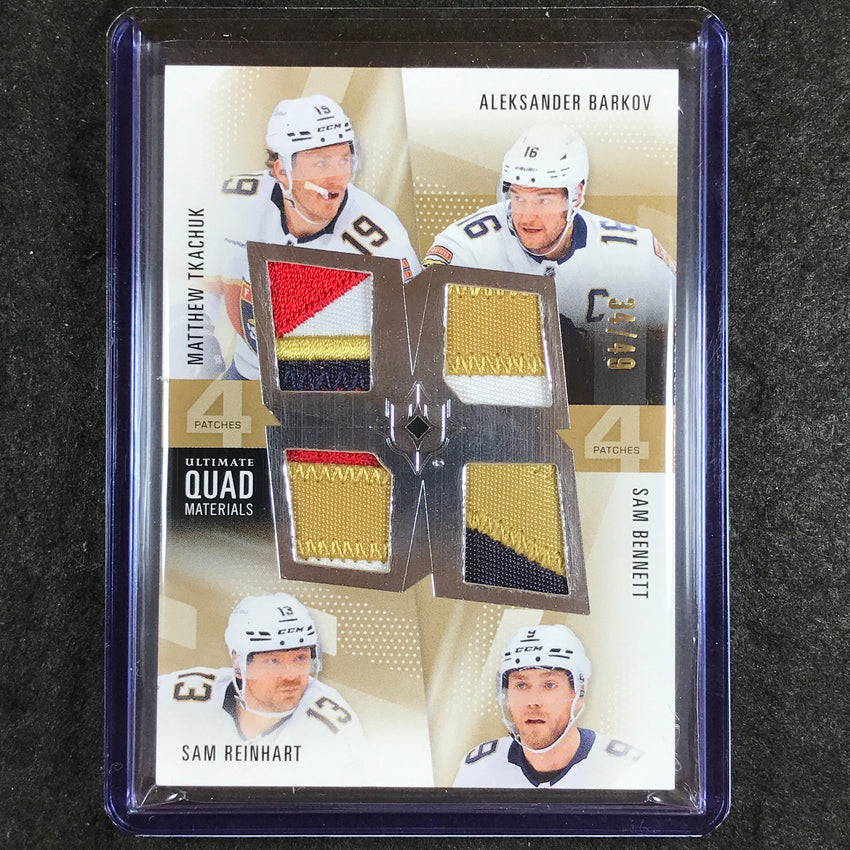 2024-25 Ultimate Hockey TKACHUK BARKOV REINHART BENNETT Quad Patch Gold 34/49