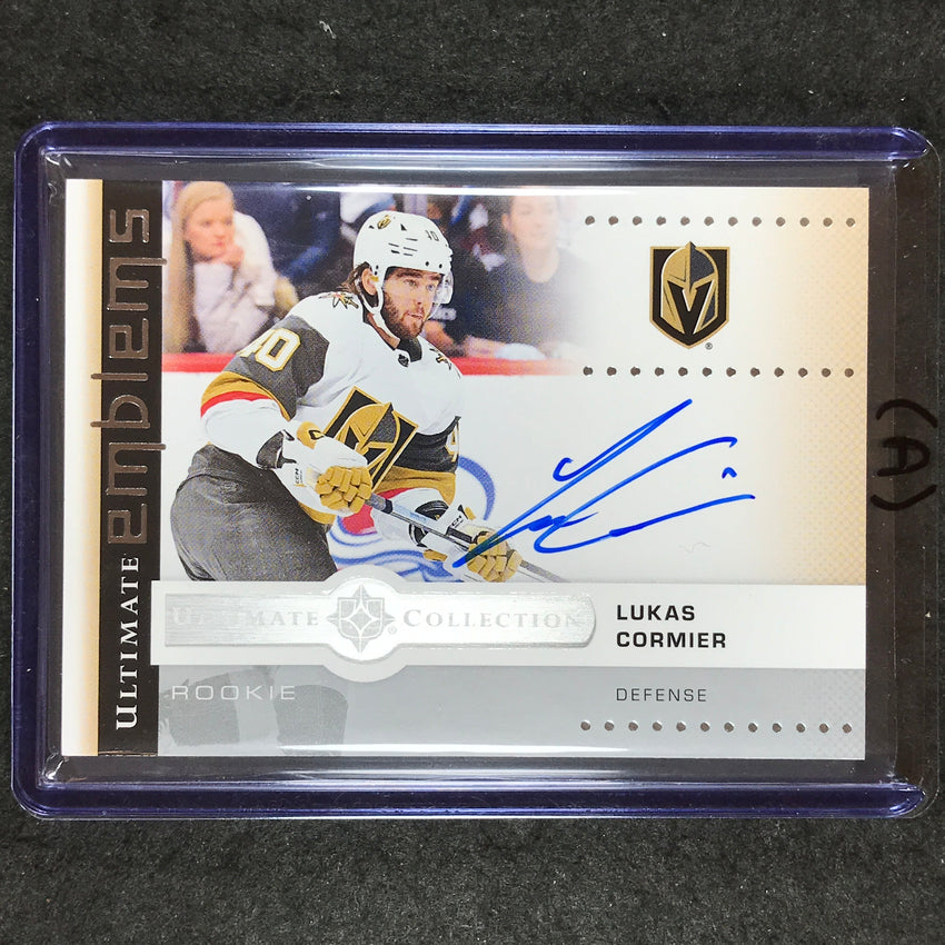 2024-25 Ultimate Hockey LUKAS CORMIER Ultimate Emblems Rookie Auto #UE-LC (A)