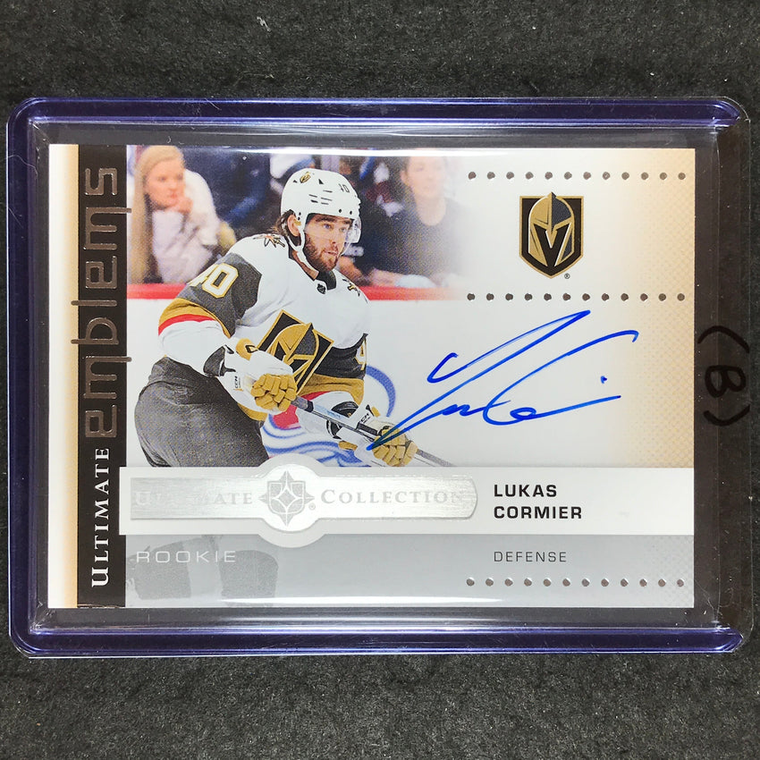 2024-25 Ultimate Hockey LUKAS CORMIER Ultimate Emblems Rookie Auto #UE-LC (B)