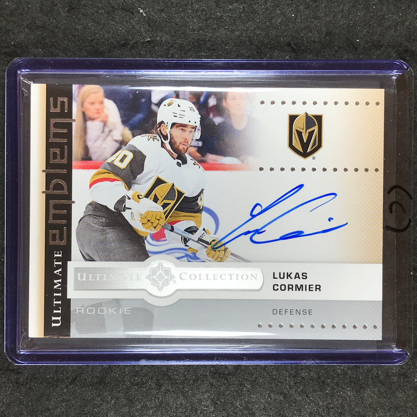2024-25 Ultimate Hockey LUKAS CORMIER Ultimate Emblems Rookie Auto #UE-LC (C)