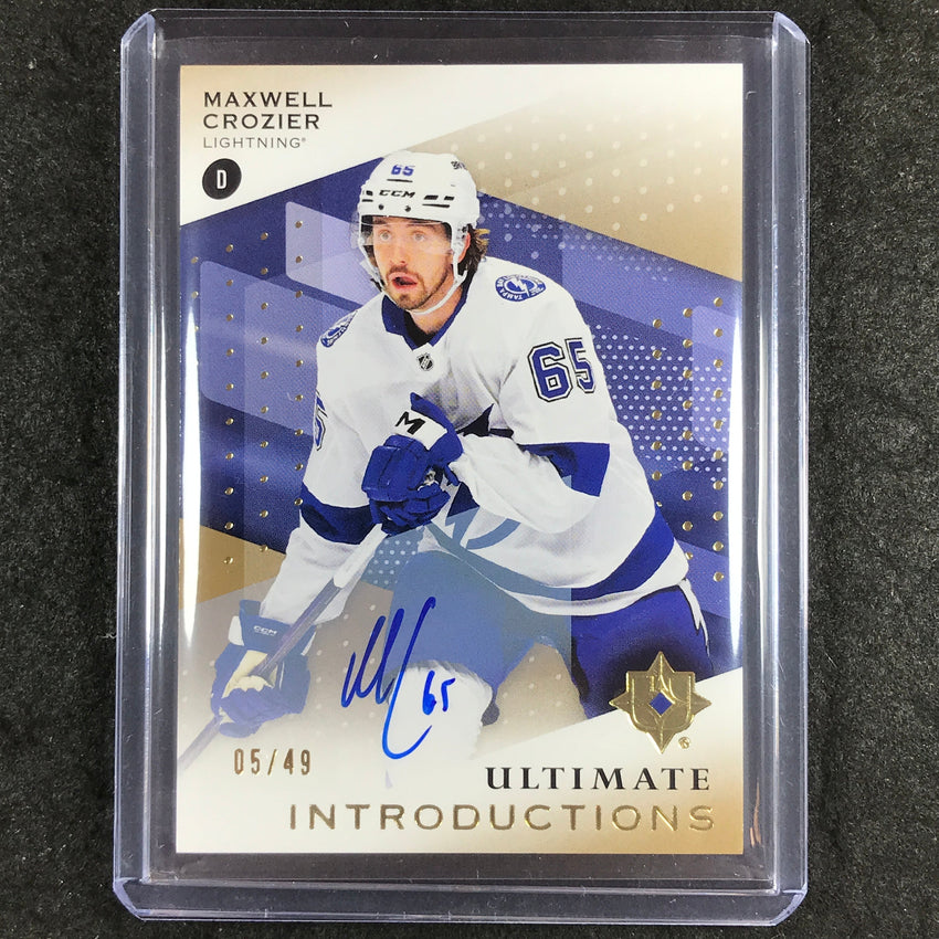 2024-25 Ultimate Hockey MAXWELL CROZIER Introductions Rookie Auto Gold 5/49