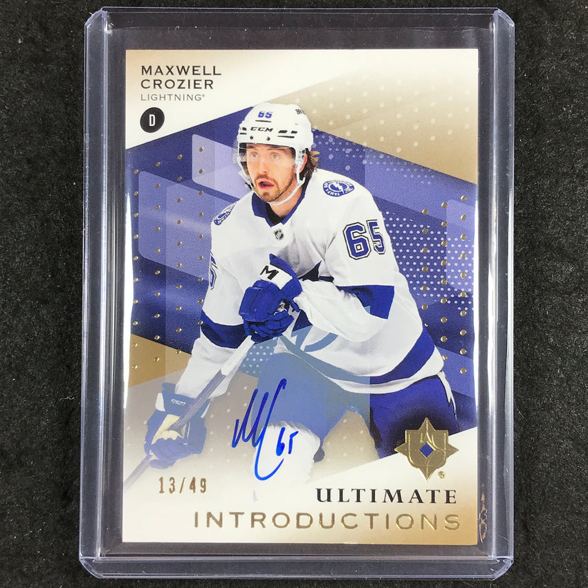2024-25 Ultimate Hockey MAXWELL CROZIER Introductions Rookie Auto Gold 13/49