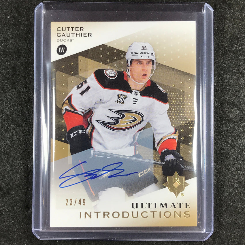 2024-25 Ultimate Hockey CUTTER GAUTHIER Introductions Rookie Auto Gold 23/49