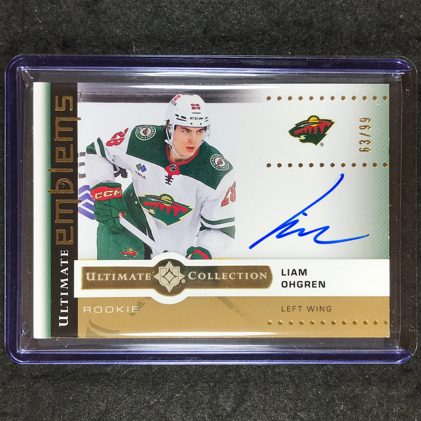 2024-25 Ultimate Hockey LIAM OHGREN Ultimate Emblems Rookie Auto Gold 63/99