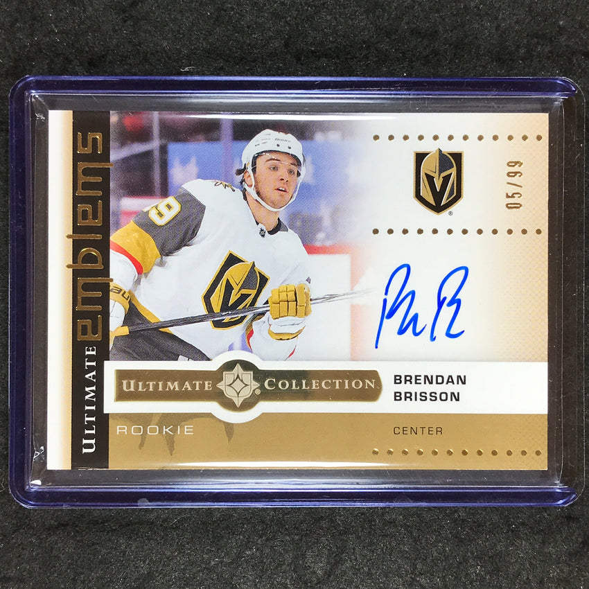 2024-25 Ultimate Hockey BRENDAN BRISSON Ultimate Emblems Rookie Auto Gold 5/99