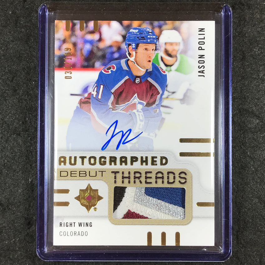 2024-25 Ultimate Hockey JASON POLIN Auto Debut Threads Rookie Patch 30/199