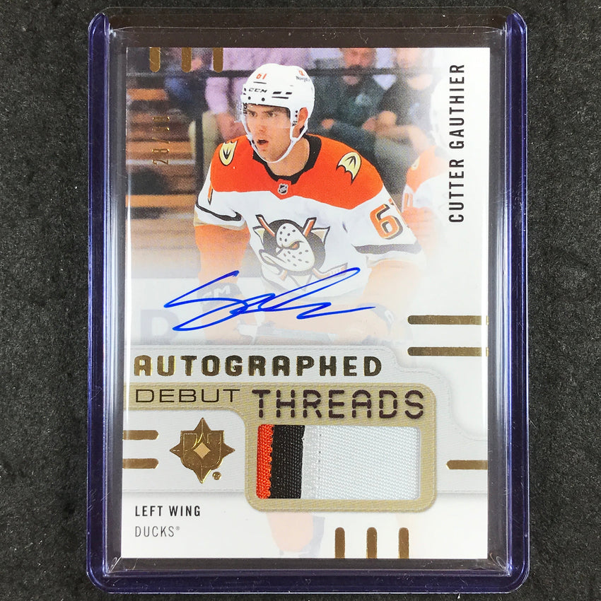 2024-25 Ultimate Hockey CUTTER GAUTHIER Auto Debut Threads Rookie Patch 28/99