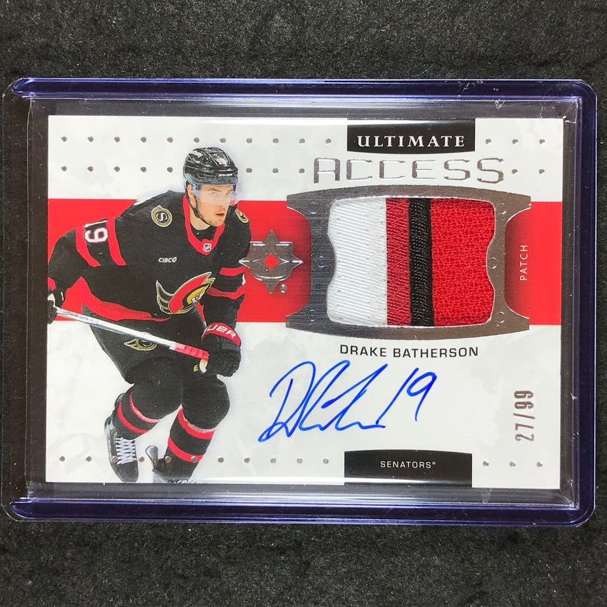 2024-25 Ultimate Hockey DRAKE BATHERSON Ultimate Access Patch Auto 27/99