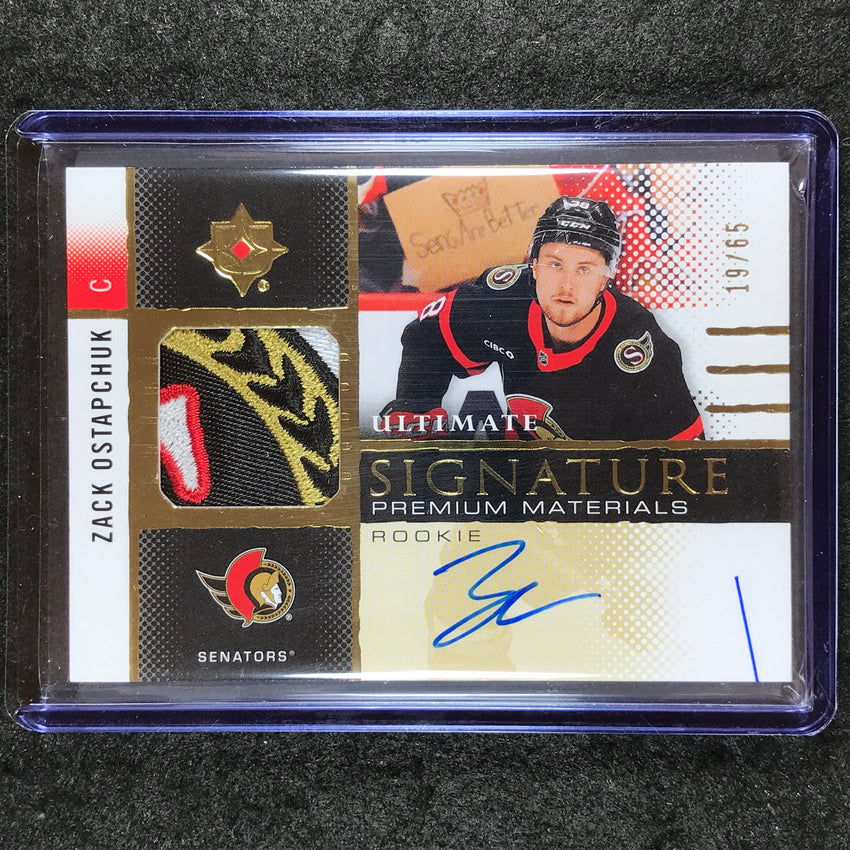 2024-25 Ultimate Hockey ZACK OSTAPCHUK Rookie Premium Materials Patch Auto 19/65