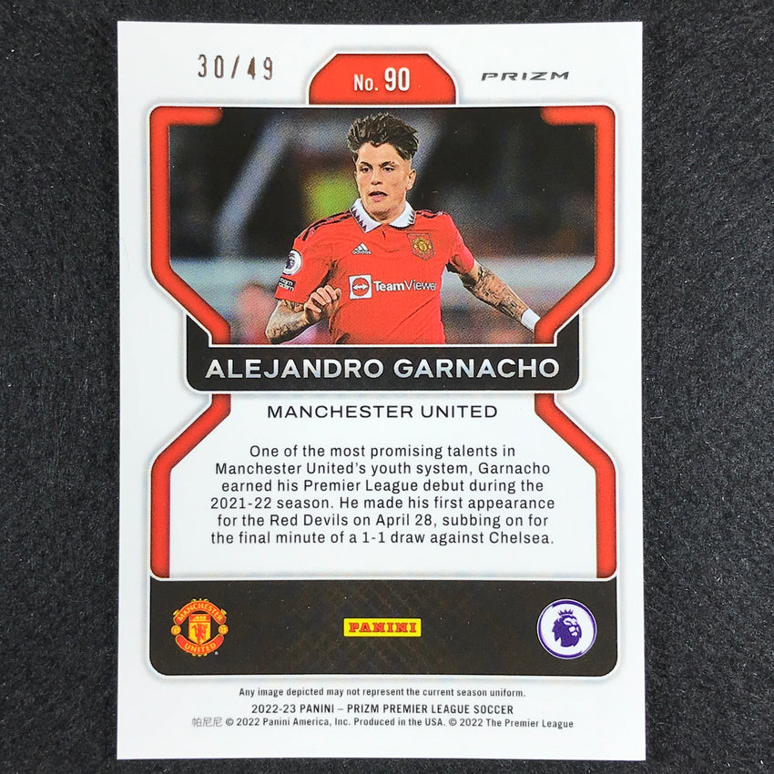 2022-23 Prizm Epl Alejandro Garnacho Breakaway Rookie Red Disco 30/49