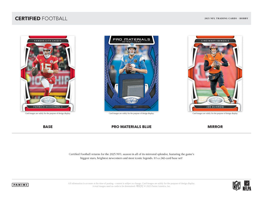 2025 Panini Certified Football Hobby Box