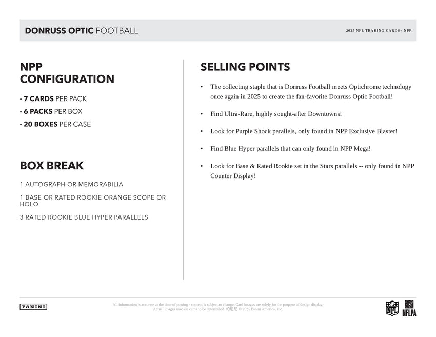 2025 Donruss Optic Football Mega Box (Pre Order)