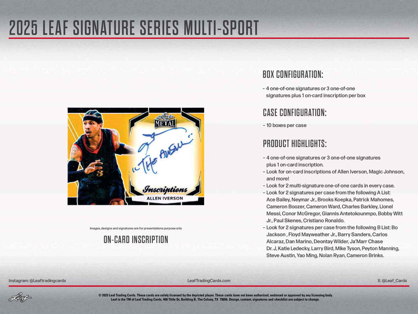 2025 Leaf Signature Series Multi-Sport Hobby Box