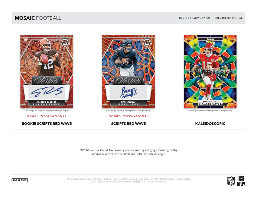 2025 Panini Mosaic Football International Hobby Box (Pre Order)