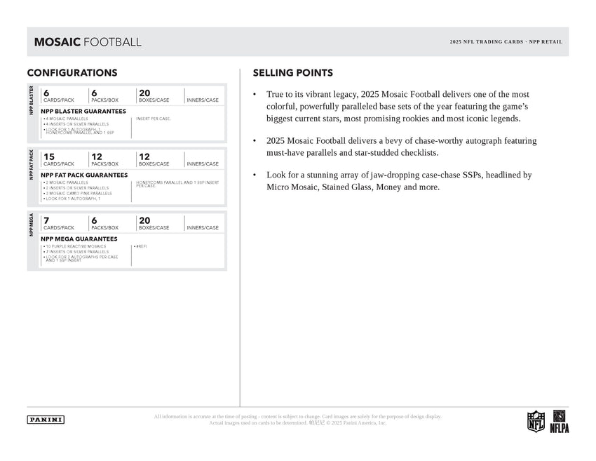 2025 Panini Mosaic Football Mega Box