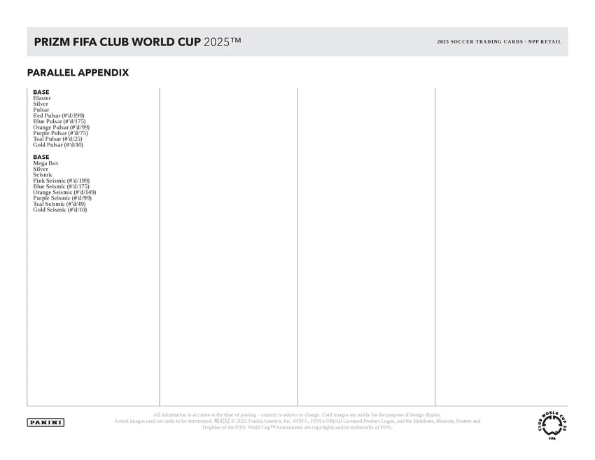 2025 Panini Prizm FIFA Club World Cup Soccer Mega Box