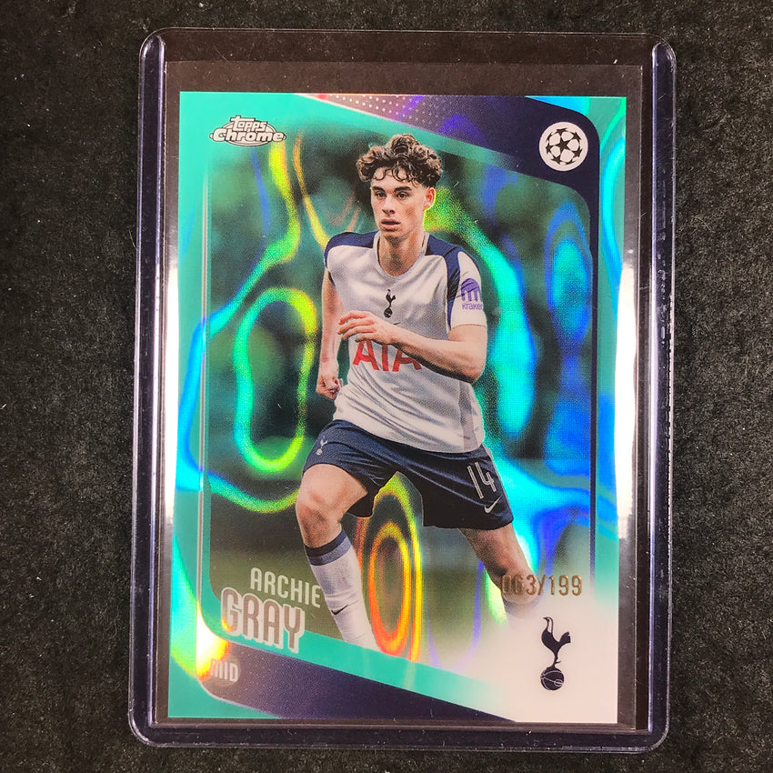 2025-26 Topps Chrome UEFA CC ARCHIE GRAY Aqua Lava 63/199