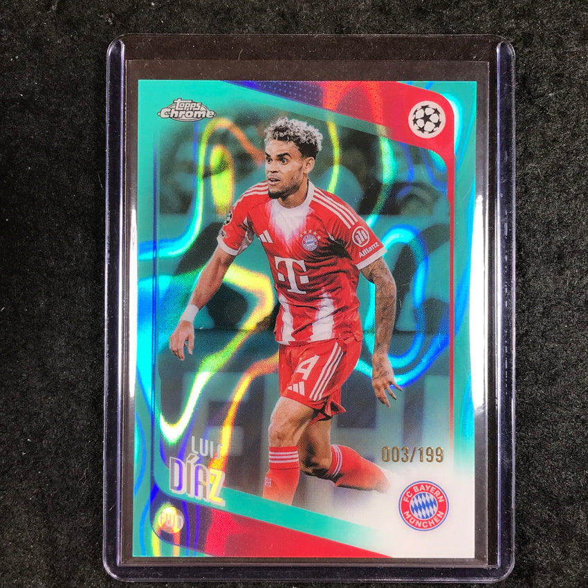2025-26 Topps Chrome UEFA CC LUIS DIAZ Aqua Lava 3/199