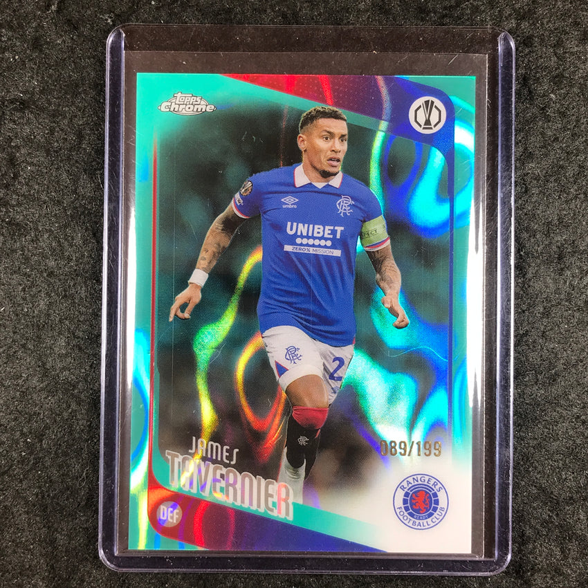 2025-26 Topps Chrome UEFA CC JAMES TAVERNIER Aqua Lava 89/199